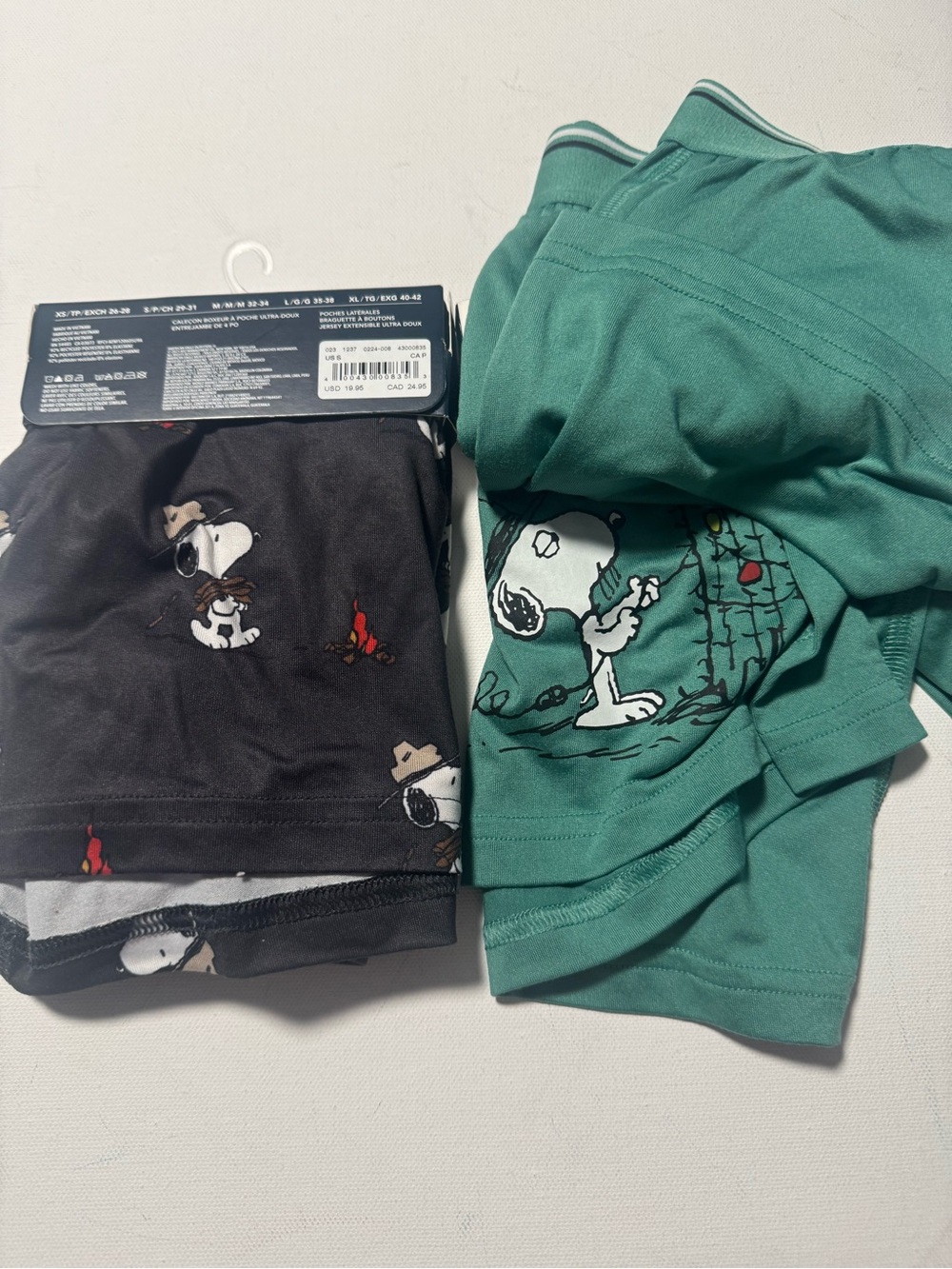 Snoopy Boxers Mens Small American Eagle Gray Green Lot Of 2